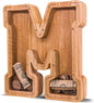 Wooden Letter Piggy Bank for Kids Larger Letter Piggy Bank for Boys and Girls Personalized Piggy Bank Initial Coin Bank Wood Kids Money Bank for Birthday and Festival
