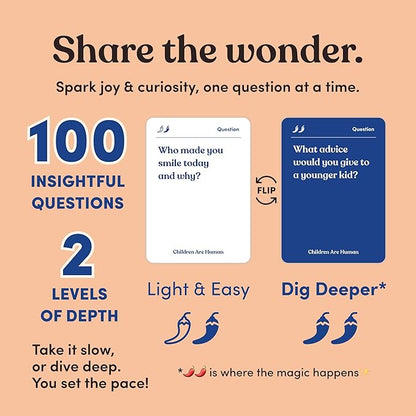 Children are Human | 140 Conversation Cards to Help Bond with Kids | Card Game for Elementary School Children | Designed by Experts for Grades 2-5 | Ages 7-10+