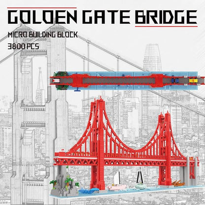 Golden Gate Bridge Micro Building Blocks Set （3800 Pieces）,Landmark Architecture Gift for Adult and Kid