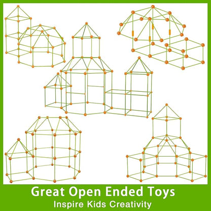 OleFun 180 Pack Fort Building Kits for Kids 4, 5, 6, 7, 8+ Year Old Boys & Girls, Creative STEM Building Toys for DIY Castles, Tunnels, Play Tent, for Aged 5-8, 8-12