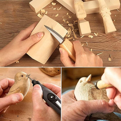 2 Pack Unfinished Basswood Carving Blocks Kit, 6 x 3 x 3 Inch Unfinished Bass Wood Whittling Soft Wooden Carving Block Set for Kids Adults Wood Carving Beginner