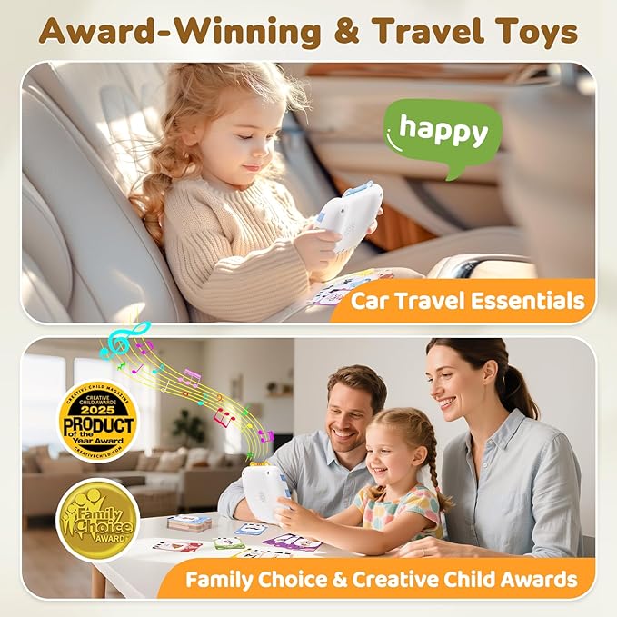 JoyCat Spanish & English Bilingual Talking Flash Cards for Toddlers 1-5, 454 Words with Durable Thick Cards, Easy to Slide in and Out, Speech Therapy Toys, Birthday Gifts for Boys Girls