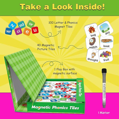 Aizweb Magnetic Letters, Phonics Games Letter Tiles Alphabet Magnets Learn to Read Spelling Phonemic Awareness Speech Therapy Science Reading Manipulative Elkonin Box Preschool Kindergarten Classroom