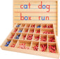 Movable Alphabet Montessori Wooden Letters - Moveable Alphabet With Box Mats - Lower Case for Writing, Reading, Spelling, and Language Learning Materials (Red and Blue)