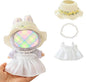 Clothes for Dolls Accessories, Outfit Set 3 Pieces Gauze Dress for 15cm 17cm Doll (No Doll), Romantic Hat Skirt Doll Clothing Set Replacement White