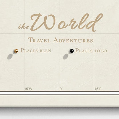 Canvas World Map with Cork Pin Board - English Lettering - Decorative Wall Decoration for All Rooms - Canvas Pictures with World Map Motif (150x100 cm, Pattern 9)
