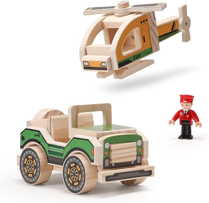 SainSmart Jr. Woodworking Building Kit, 2-in-1 Kids STEM Projects Set, DIY Wood Crafts Assembly Toys with Different Combinations for Boys and Girls