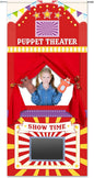 Doorway Puppet Theater with 2 Adjustable Rods 31x67 In Red Yellow Foldable Hanging Puppet Show Theater for Kids Pretend Play Hand Puppets Educational Kids Activities Toys Easy to Set Up Put Away
