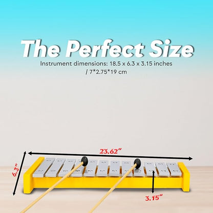 12-Note Tuned Xylophone for Toddlers & Kids – Professional Glockenspiel Musical Toy with Mallets, Guidebook & Video Tutorials – Montessori Music Instrument for Ages 3+, Gift-Ready Box