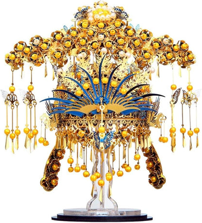 Piececool 3D Puzzles for Adults Metal Model Building DIY Kit-Phoenix Coronet DIY Craft Kits for Teens, Anxiety Relief Puzzle Toys, Great Gift Idea-433 Pcs