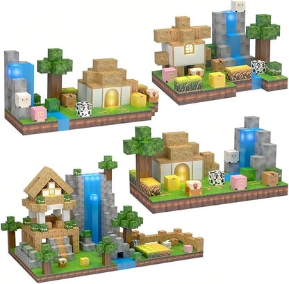 138 Pcs Magnetic Building Blocks, Enhance STEM Learning, Creative Play & Logical Thinking, Durable & Vibrant Color with Light Up Blocks, Ideal for Classroom & Screen-Free Entertainment (Forest Farm)