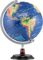Goplus 12 Inch Illuminated World Globe, Antique Light up Rotating Globe Night Lamp with Wooden Stand, Geography Educational Desktop Decoration for Kids Adults Home Office School (Antique-Navy)