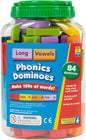 Educational Insights Phonics Dominoes – Long Vowels - Manipulative for Classroom & Home, Set of 84 Dominoes in 6 Colors, Ages 6+