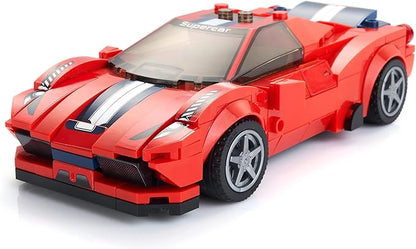 Block Builder Ferrari F8 Racing Car Building Block Set (306 Pieces). Racing Car Building Blocks for Kids and Adults