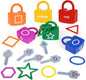 Shape Sorting Matching Learning Locks Toys, Toddler Montessori Educational Toy Geometric Shape Matching Recognition Color Sorting Toy Set, Preschool Locks and Keys Learning Game (Shape Matching)