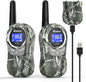 QNIGLO Camping Walkie Talkies for Kids Rechargeable, Camo Kids Walkie Talkies for Boys Girls fit Outdoor Adventure Game Spy Gear Hiking, Army Police Toys for 3 4 5 6-12 Year Old