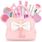 Kids Real Makeup Kit for Girls - 18Pcs Non-Toxic Washable Make Up Toys with Initial Toddler Purse - Personalized Birthday Gifts for Age 3 4 5 6 7 8 9 10 Years Old Girls Vanity Set - L