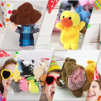 RIY 10Pcs Story Time Finger Puppets - Old Macdonald Had A Farm Educational Puppets Easter Basket Stuffers