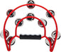 Musfunny Tambourine with Double Row Metal Jingles Hand Held Percussion Tambourines Musical Educational Instrument Gifts for Adults KTV Party (Red)