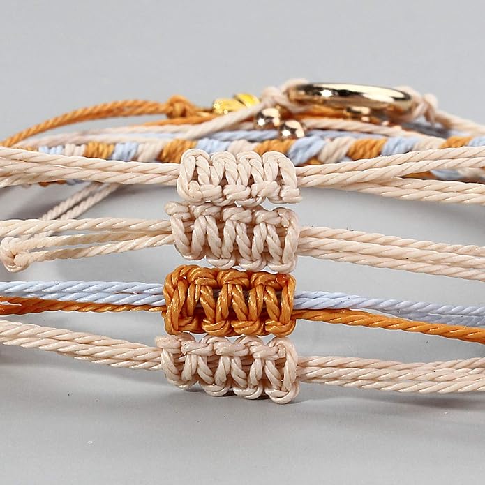 FANCY SHINY Sunflower String Bracelet Boho Braided Rope Wrap Bracelets Cute Summer Beach Surfer Jewelry for Women Christmas Gifts