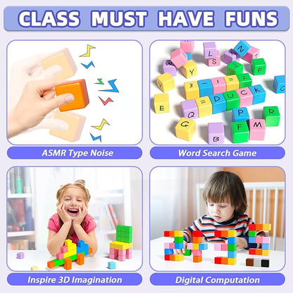 Magnetic Blocks, Magnet Building Toys for Toddlers, Preschool Sensory Autism STEM Toys for 3+ Year Old Boys & Girls, Magnetic Cubes as for Kids Ages 3-5 4-8