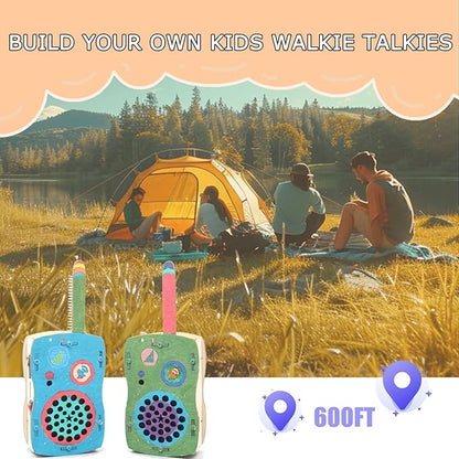 STEM Toys for Kids DIY Walkie Talkies for Kids Age 8-14, Build Your Own Walkie Talkies STEM Kits, Electronic Circuits Projects Christmas Birthday Gifts