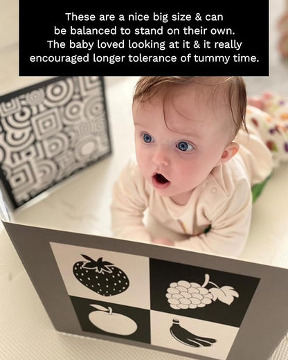 Samuel Sensory Board for Babies - Supersized Black and White Baby Cards for Developmental Newborn Tummy Time Toys - 100cm Newborn Black & White Toys for 0-3 Months & Older - Thick Stand Up Board No. 2