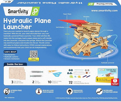 Smartivity DIY 2in1 Hydraulic Airplanes & Darts Launcher STEM Toy for Kids Ages 6-14 Years I Birthday Gifts for Smart Kids | DIY Science Kit for Boys & Girls 6, 8,10,12,14 Years Old