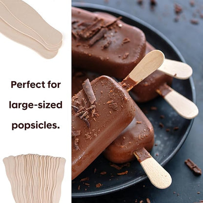 8" Jumbo Wood Wavy Popsicle Sticks,50 Pcs Fan Sticks,Fan Handles,Extra Large Natural Wood Craft Sticks,Jumbo Sticks for Wedding Programs,Waxing,Craft Project,DIY Classroom Crafts,Woodcraft