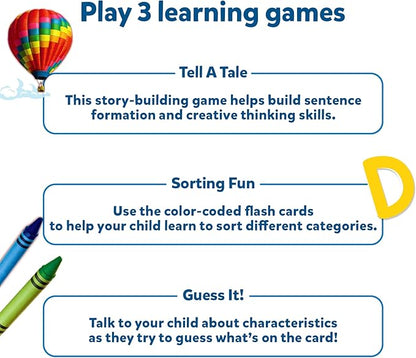 Skillmatics Thick Flash Cards for Toddlers - Letters & First 100 Words, Montessori Toys & Games, Gifts, Preschool Learning for Kids 1, 2, 3, 4 Years