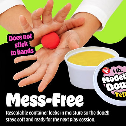 Hygloss Play Modeling Dough for Kids – Safe & Non-Toxic Sensory Dough for Arts and Crafts – 1 lb Tub – Play Clay for Toddler Activities, Preschool Classroom Must-Haves – White Color, Unscented
