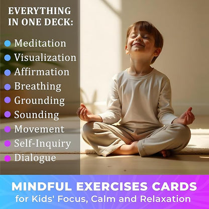 QUOKKA 65 Positive Affirmations Cards for Kids | Mindfulness for Kids with Mindful Practice, Visualization, and Icebreakers | Empower Emotional Well-Being with Meditation & Daily Affirmations XL Cards