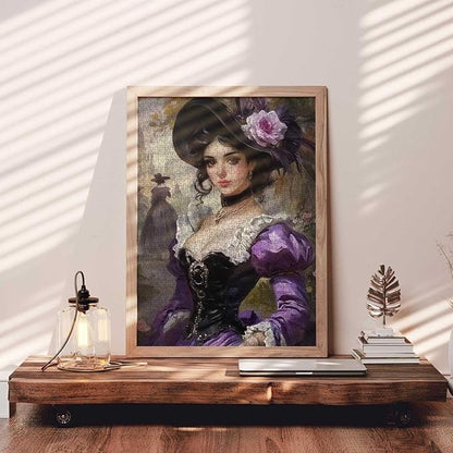 Medieval Women 1000 Piece Jigsaw Puzzles for Adults Challenging Puzzle Perfect for Game Nights Court Lady Fishbone Skirt Princess 1000 Piece Puzzle Finished Size is 27"x20"Inch