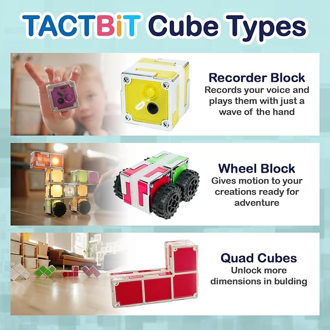 12 Magnetic Building Blocks – Light-Up STEM Educational Toy for Toddlers & Kids, Intertek Approved, Patented in US & China, Interactive Learning Cubes