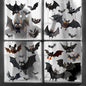 4 Sheets Halloween Decorations Window Clings Decals Cartoon Cute Bats Window Stickers for Glass Double Sided Printed Bat Windows Decal Decor for Home School Office Party Supplies