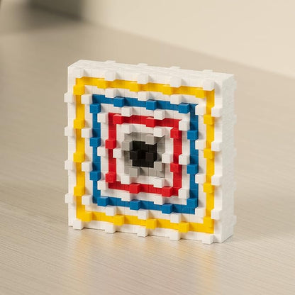 PLUS PLUS Inspired Art History Building Set, 3D Painting Kit & Craft Supplies for Kids, 350 Mini Interlocking Open Ended Pieces - Mondrian, Composition A