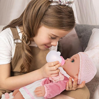 12" Girl Baby Dolls Playset Adoption Baby Doll with Clothes Accessories Include Outfits,Pacifier,Disposable Diaper,Blanket,Feeding Bottle Toy Stuff for Toddler 3 Ages and Up
