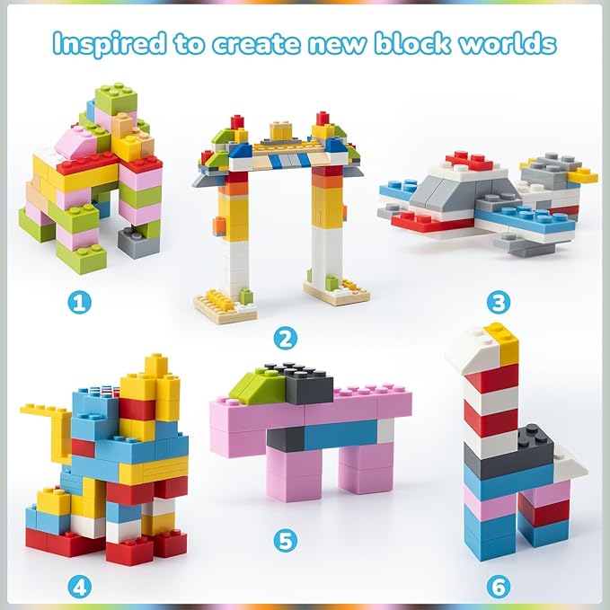 1500 Pieces Classic Building Bricks Set – Bulk Basic Blocks in 12 Colors & 14 Shapes, Compatible Bulk Block, STEM Educational Toy Suitable for Boys & Girls Ages 6+, Packed in Box.