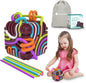 Sensory Toys for Kids with Autism & Autism Sensory Products - Upgraded 3D Silicone Fidget Cube & Activity Board for Kids & Adults, ADHD & Anxiety Relief, FDA Food Grade Quiet Travel Toys with Pouch