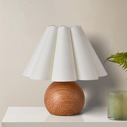 KUNJOULAM Cute Small Table Lamp, Modern Bedside Nightstand Lamp with Beige Lampshade, Metal Base for Bedroom Home Office Decor (Without Buld