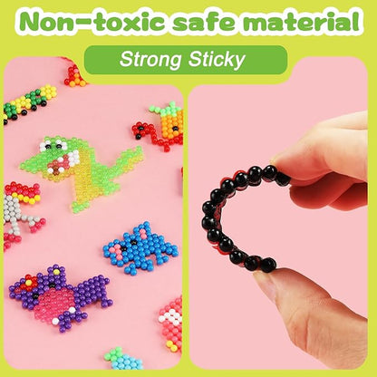 Fuse Beads Non-Iron Kit Over 3200 Beads 28 Colors Makes Creations with No Heat Mega Bead Refill