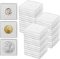 20 Pcs Coin Holders for Collectors, Clear Coin Cases with 5-Size Sponge Gaskets 20/25/30/35/40mm, Plastic Coin Slabs and Coin Protectors for Silver Dollar Collectors Collection Supplies, White