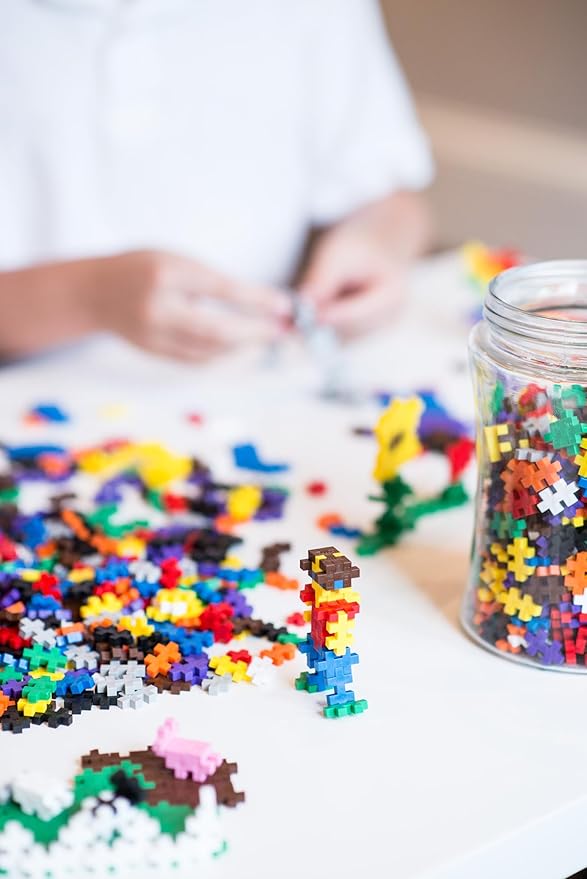 PLUS PLUS – Basic Mix - 300 Piece, Construction Building Stem/Steam Toy, Mini Puzzle Blocks for Kids