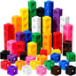 Jenaai 100 Pcs Linking Cubes Plastic Math Cubes Manipulative Counting Blocks STEM Snap Blocks Connecting and Counting for Early Math and Construction, Homeschool Preschool Supplies(Cute)