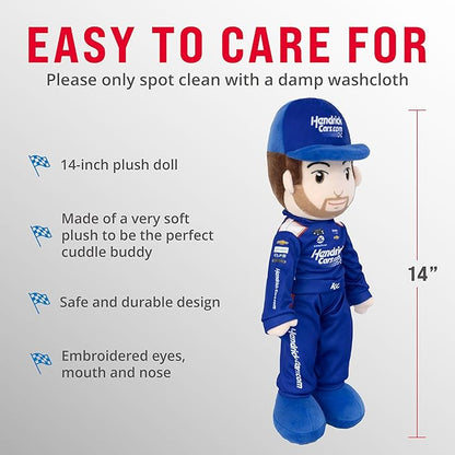 Playtime by Eimmie NASCAR-Themed Soft Baby Doll, 14-Inch Plush Racing Rag Doll for Kids, Hendrick Motorsports Kyle Larson Plush Figure, Fabric Stuffed Toy for All Ages