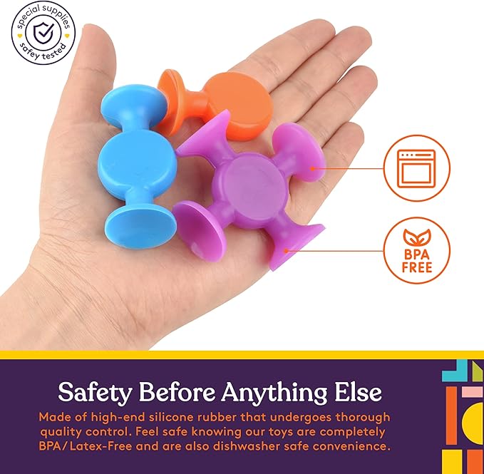 Special Supplies Suction Construction Bath Toys for Children, 50-Pcs Motor Skills, Hand-Eye Coordination, Bath Toy, Sensory, Creativity Imagination Educational Toys, Vibrant Colors, for Kids
