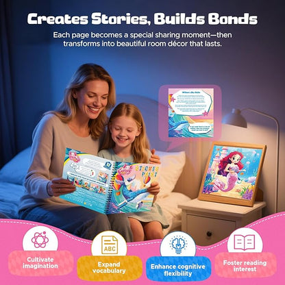 4PCS Paint by Number Sticker Book Travel Activities Essentials Toys for Girls Kids - Road Trip & Airplane & Long Car Rides, Birthday Present, Preschool Classroom Party Gifts
