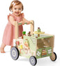 ROBUD Wooden Baby Walker, Baby Push Walker for 10+ Months, Montessori Push Toy, Adjustable Speed & Height Learning Toy with Activity Panel (Rustic Farm Adventure Theme)