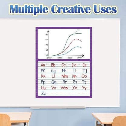 Aizweb Giant Magnetic Draw & Write Paper,Dry Erase Handwriting Lined for Classroom Whiteboard Accessories, Writing Chart Paper Teacher Must Have Homeschool Teaching Supplies,Teacher Essential