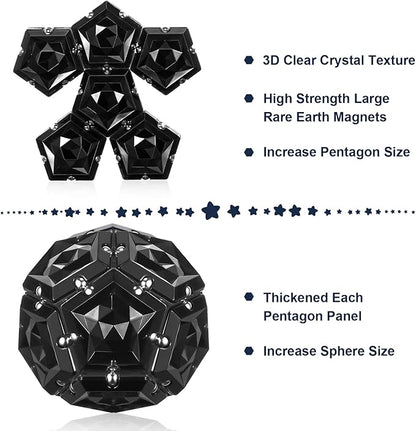 Magnetic Fidget Sphere Stress Relief Toys for Adults Kids, Anxiety Sensory Fidget Toys with Strong Neodymium Magnets, Desk ADHD Focus Tool Gift for Men Women (2.67'' Travel-Safe Toy Ball)